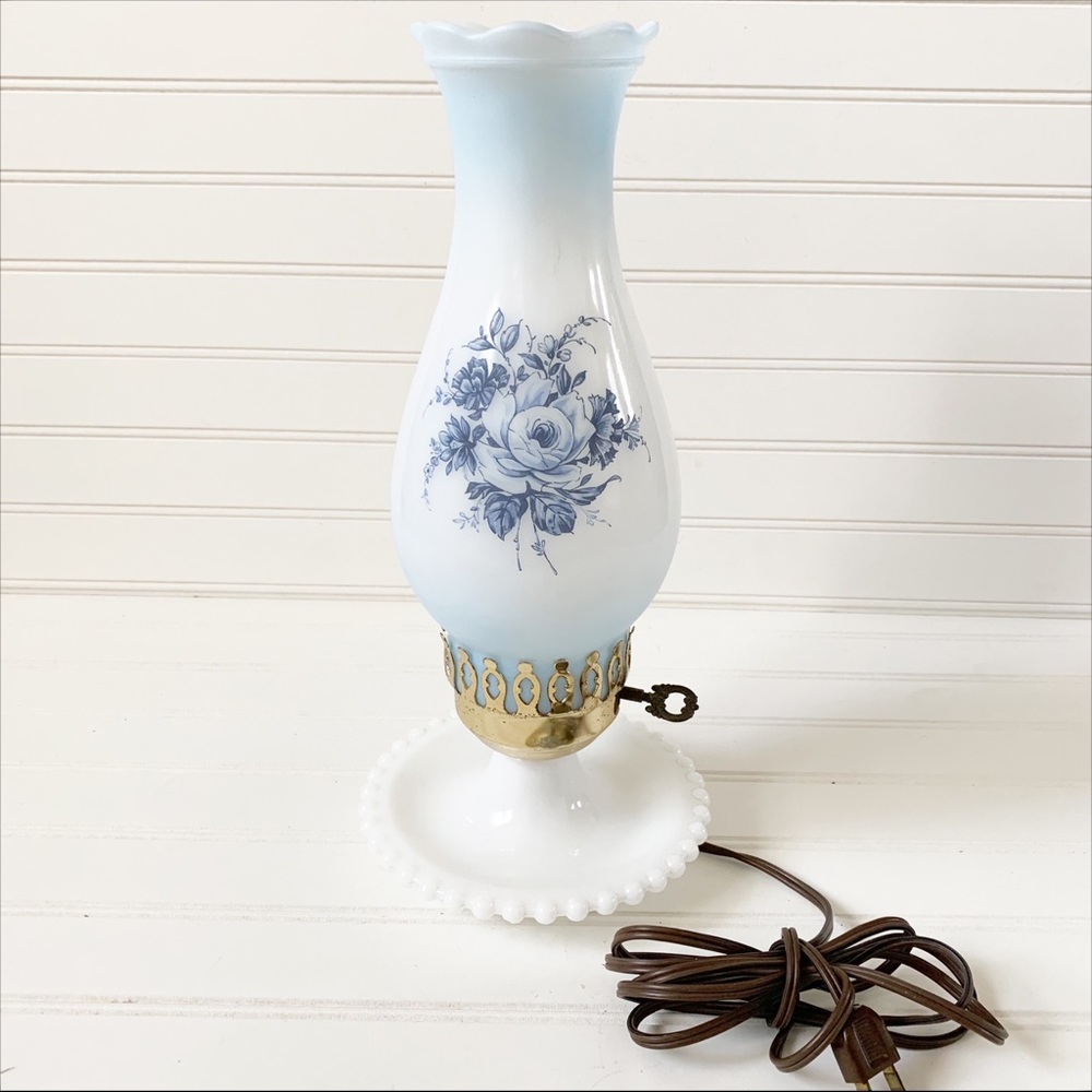 Vintage Blue and White Floral Lantern